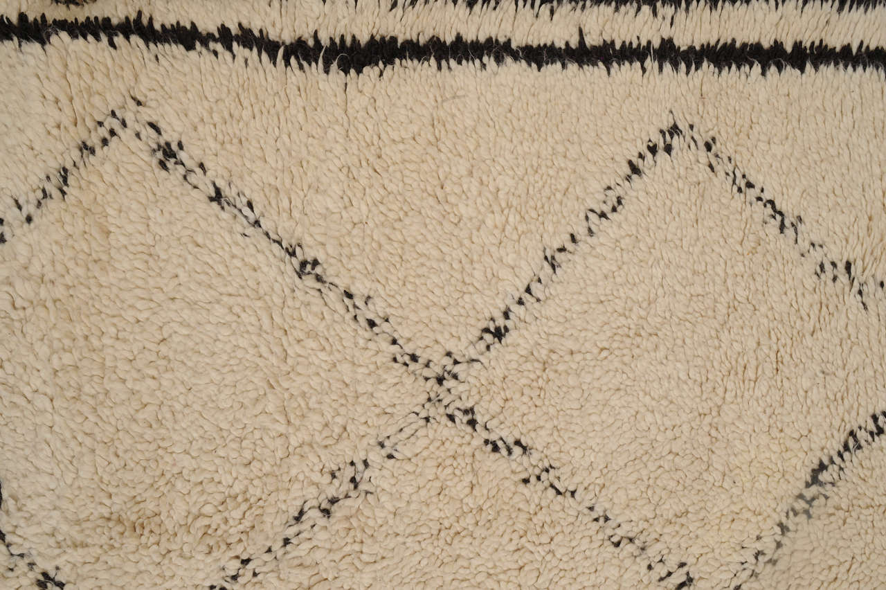 Mid-Century Modern Vintage Beni Ouarain Berber Carpet